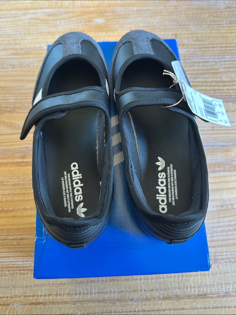 Adidas Black & White Women's Samba Mary Jane Sneakers with Velcro Strap - Picture 3 of 7